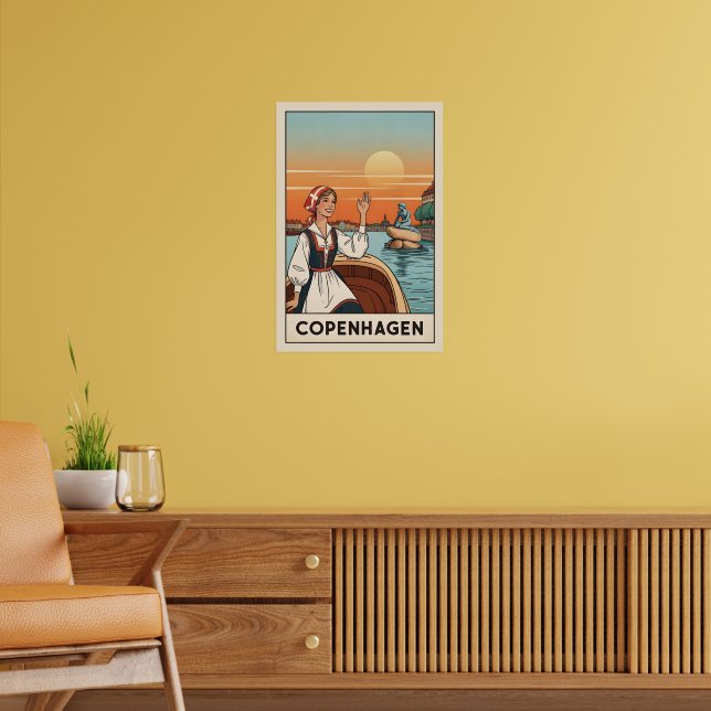 Póster de viaje vintage de Copenhague, (Salón 2)