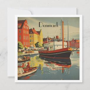 Póster de viaje vintage de Dinamarca personalizabl