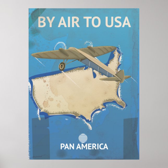 Póster de viaje vintage de EE. UU. (Frente)