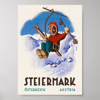 Póster de viaje vintage de Estiria Austria