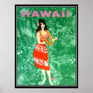 Póster de viaje vintage de Hawái