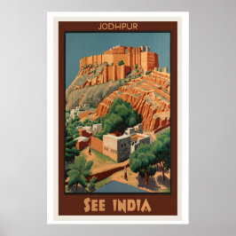 Póster de viaje vintage de Jodhpur Ver India
