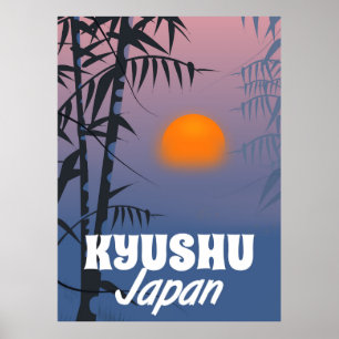 Póster de viaje vintage de Kyushu Japón
