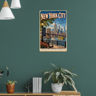 Póster de viaje vintage de la ciudad de Nueva York