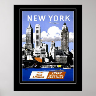 Póster de viaje vintage de Nueva York tamaño grand