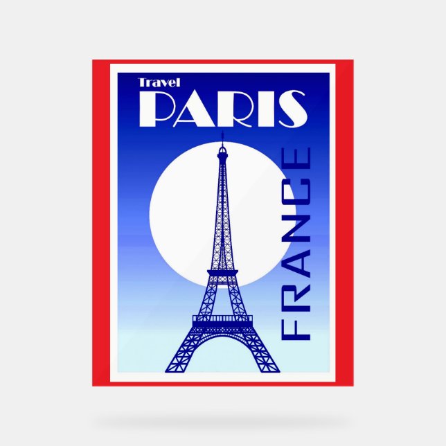 Póster de viaje vintage de París, Francia (Anverso)