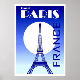 Póster de viaje vintage de París, Francia