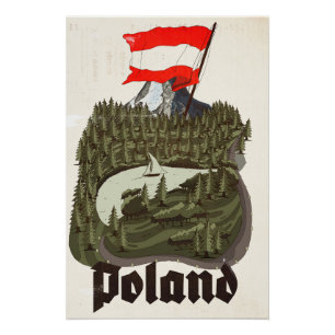 Póster de viaje vintage de Polonia