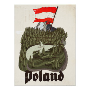 Póster de viaje vintage de Polonia