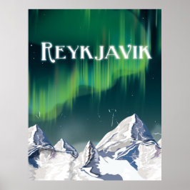 Póster de viaje vintage de Reikiavik