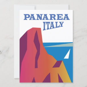 Póster de viaje vintage de vela Panarea Italia