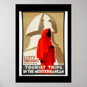 Póster de viaje vintage Egipto Mediterráneo