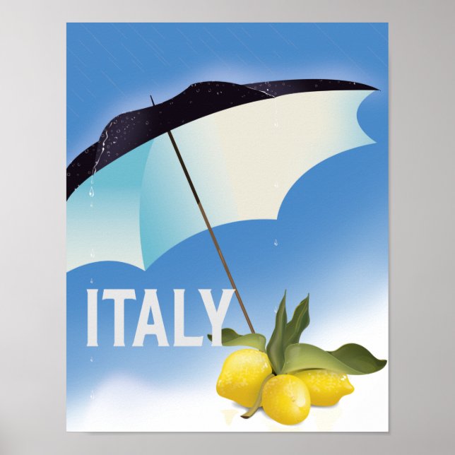 Póster de viaje vintage estilo limones de Italia (Frente)