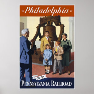 Póster de viaje vintage Ferrocarril de Filadelfia