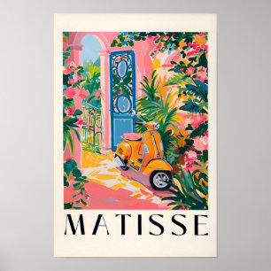 Póster de viaje vintage, impresión de scooter ital