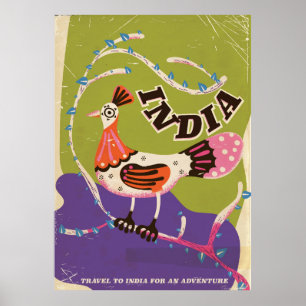 Póster de viaje vintage India