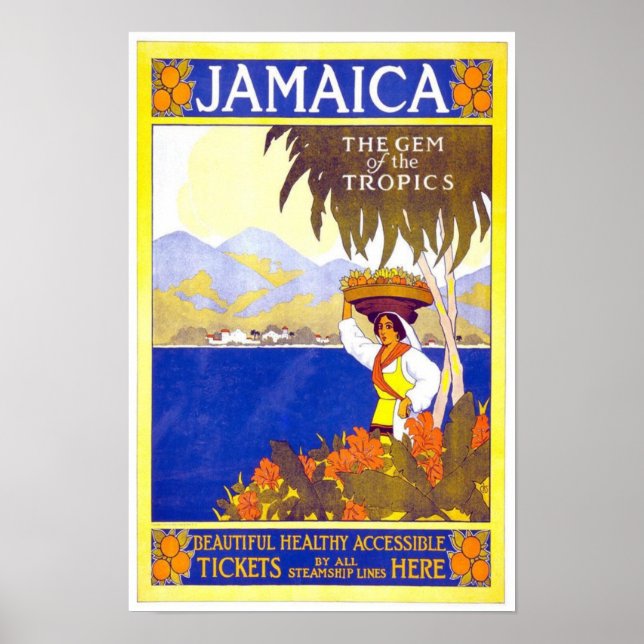 Póster de viaje vintage Jamaica (Frente)