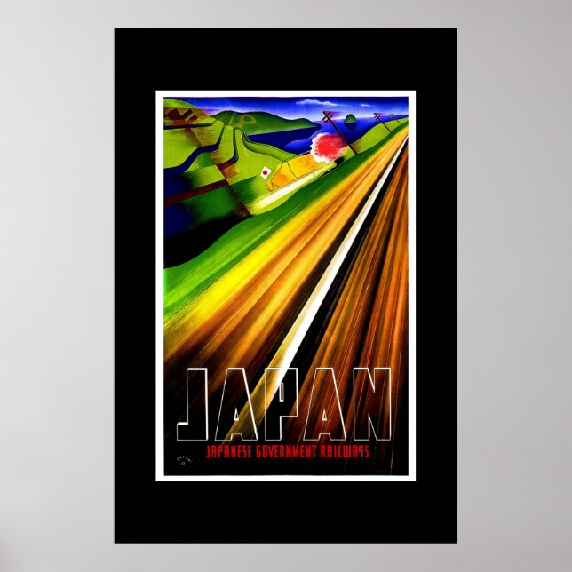 Póster de viaje vintage Japan Railways (Frente)