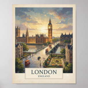 Póster de viaje Vintage Londres Inglaterra Big B