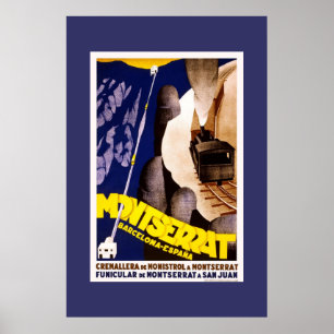 Póster de viaje vintage Montserrat España