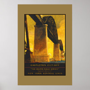Póster de viaje vintage New York Central Lines