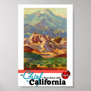 Póster de viaje vintage restaurado de California