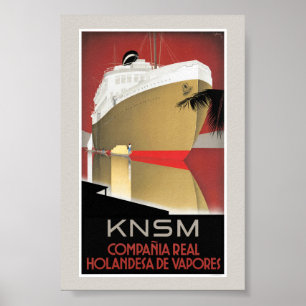 Póster de viaje vintage restaurado de Países Bajos