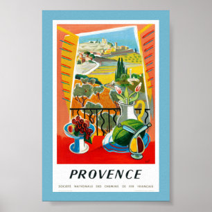 Póster de viaje vintage restaurado de Provenza Fra