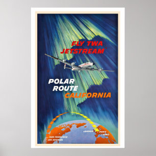 Póster de viaje vintage Ruta Polar California