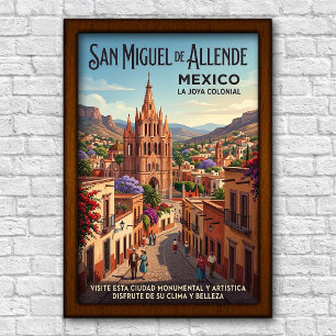Póster de viaje Vintage San Miguel de Allende de l
