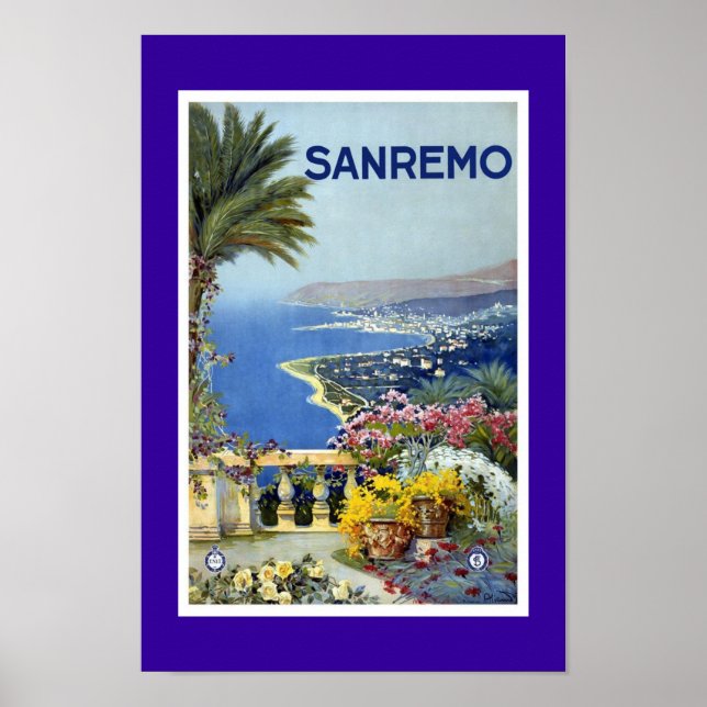 Póster de viaje vintage Sanreno (Frente)