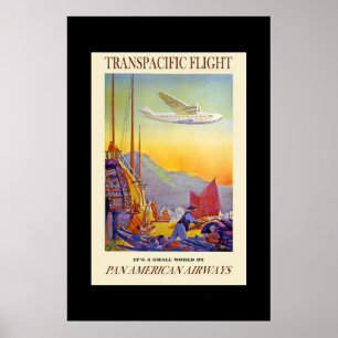 Póster de viaje vintage transpacífico