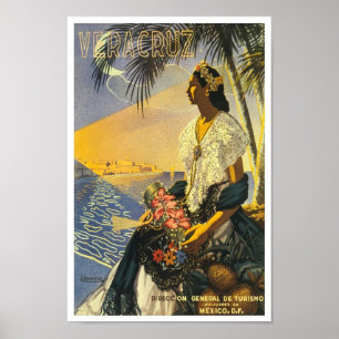 Póster de viaje vintage Veracruz