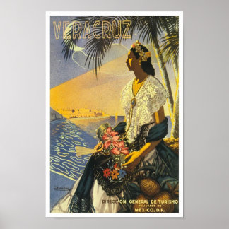 Póster de viaje vintage Veracruz