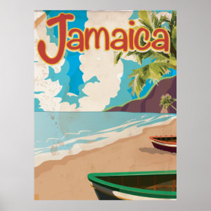 Póster de viaje vintage Visita Jamaica