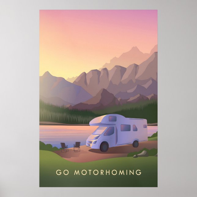 Póster de viaje Vive la aventura en Autocaravana (Frente)