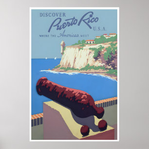Póster de viaje WPA arte de Puerto Rico Impresión 