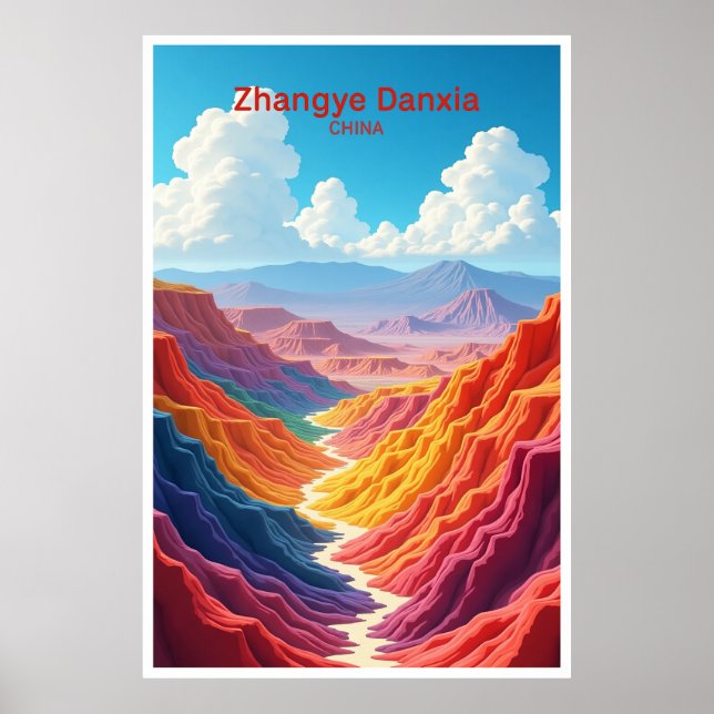 Póster de viaje Zhangye Danxia China (Frente)