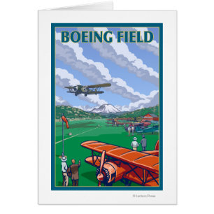 Poster de viajes Boeing Field Vintage