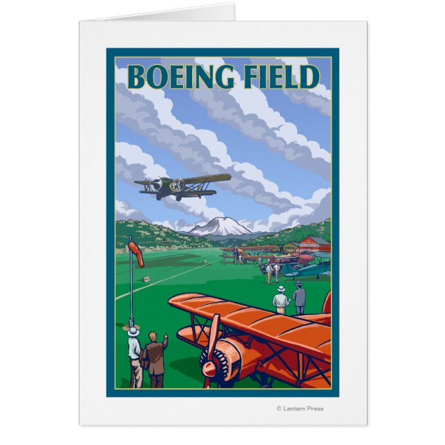 Poster de viajes Boeing Field Vintage (Frente)