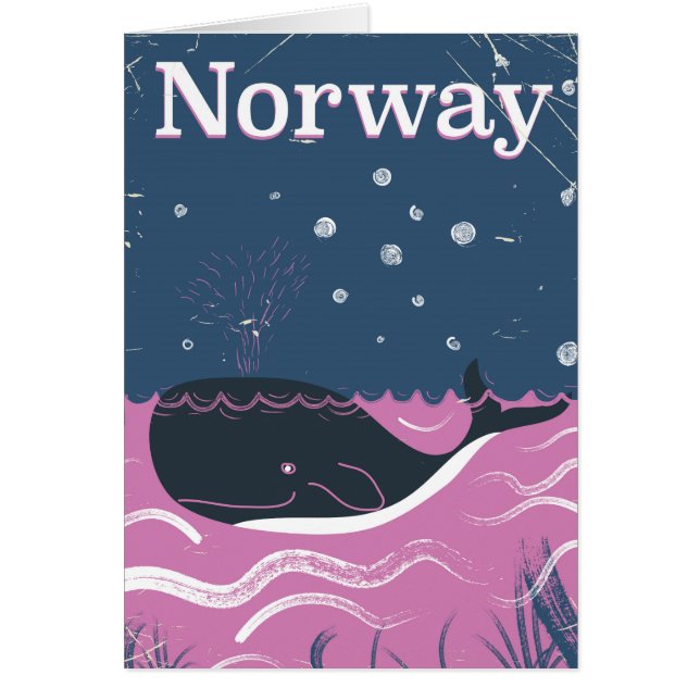 Poster de viajes de ballena de Noruega (Frente)