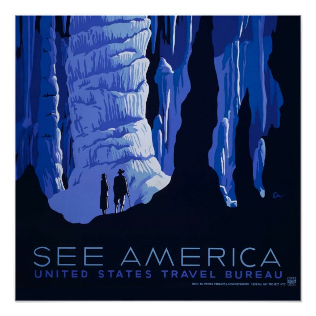 Poster de Viajes de Cavern Vintage (Anverso)