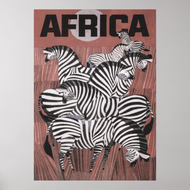 Poster de viajes de cosecha africana, arte en el m (Frente)