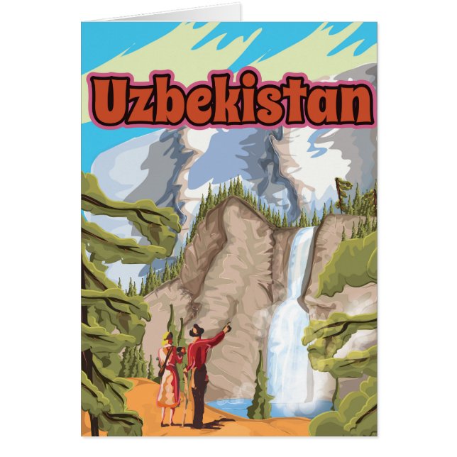 Poster de viajes de época de Uzbekistán (Frente)