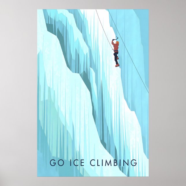 Póster de Viajes de Escalada en Hielo (Frente)