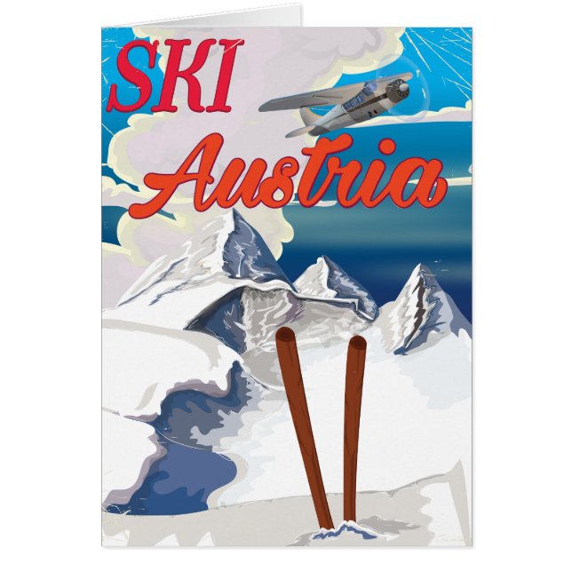 Poster de viajes de esquí de Austria (Frente)