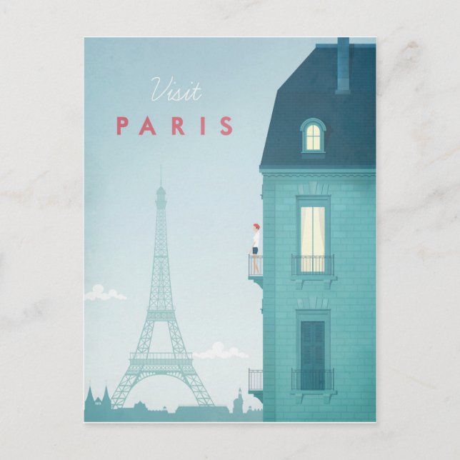 Poster de viajes de la época de París - Postales d (Anverso)