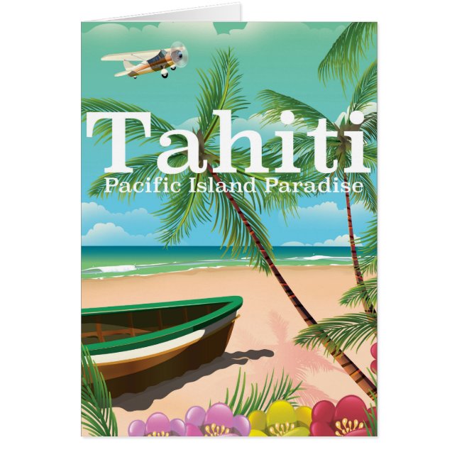 Poster de viajes de la época de Tahití (Frente)