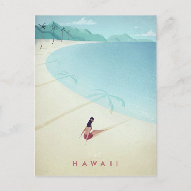 Poster de Viajes de la Viñeta de Hawái - Postales  (Anverso)
