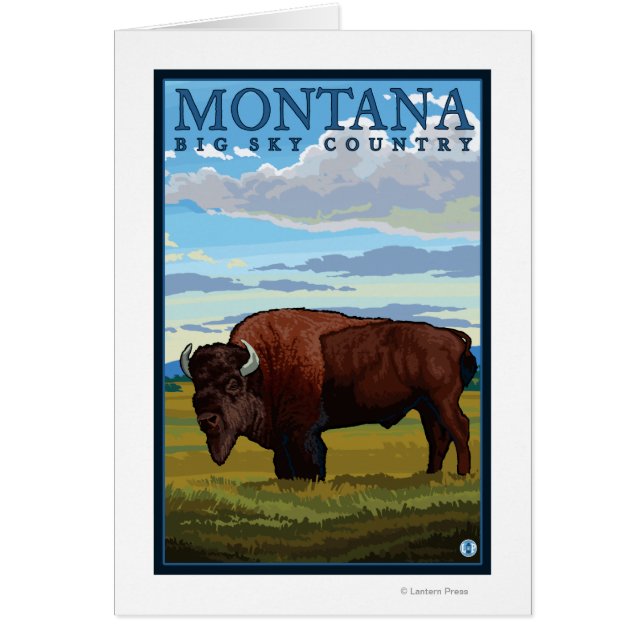 Poster de Viajes de MontanaBison Vintage (Frente)